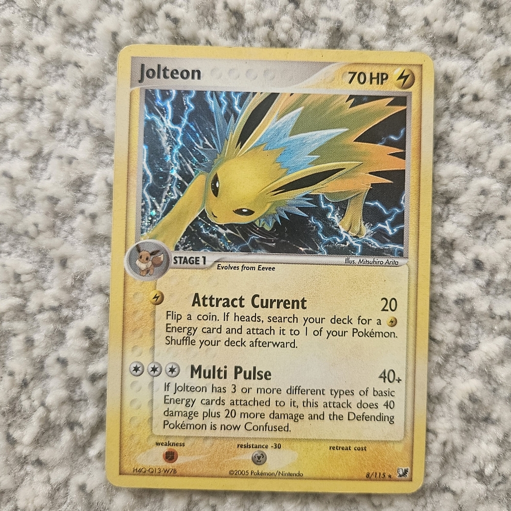 POKEMON TCG Card Jolteon Holo EX Unseen Forces Rare 8/115